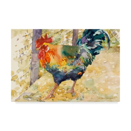 Annelein Beukenkamp 'Colorful Rooster In Hay' Canvas Art,22x32